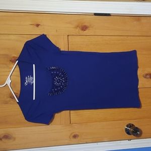 Calvin klein women's short sleeve shirt with beading in the front